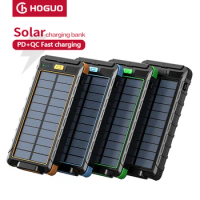 Portable Solar Power Bank,Fast Charging,Outdoors,Battery Charger,Powerbank for MI, iPhone,LED SOS Light,PD18W, QC3.0，10000mAh