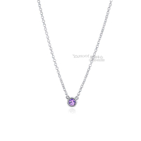 TIFFANY&amp;Co. 0.14克拉圓形紫水晶925純銀項鍊