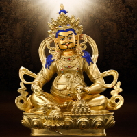 純銅黃財神佛像精工尼泊爾鎏金密宗藏巴拉財神像客廳供奉招財擺件