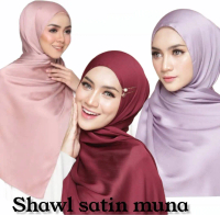 Shawl Satin Muna Ombra Textured Satin Flowy Tak Jarang Mudah Bentuk On Point | 1.8m x 0.7m