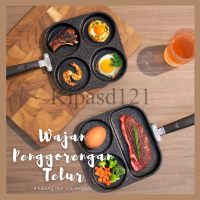 Wajan Penggorengan Telur / Cetakan Telur Ceplok Teflon Telur 4 Lobang Anti Lengket