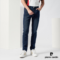 Pierre Cardin皮爾卡登 男款 棉質彈力中高腰輕薄修身牛仔褲-深藍色(7237882-38)