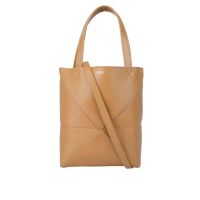 【LOEWE 羅威】Puzzle 亮面小牛皮迷你摺疊托特包(暖沙色)