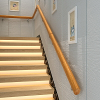 樓梯扶手 靠牆木樓梯扶手實木歐式家用兒童園老人室內別墅閣樓防滑扶手簡約『XY14144』