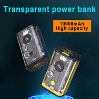 New10000mAh Transparent PowerBank PD20W Mini Portable Battery QC 22.5W Quick Charger for iPhone 8-14 Promax Samsung Huawe