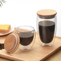 80/150/250/350/450ML Coffee Cup Double-Walled Heat-resistant Glass Milk Espresso Tea Cup for Office Milk Espresso Tea Cup