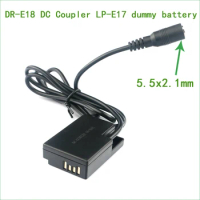 DR-E18 DC Coupler LP-E17 Dummy Battery Fit Power for Canon EOS 77D 200D II 250D 750D 760D 800D 850D 8000D 9000D RP