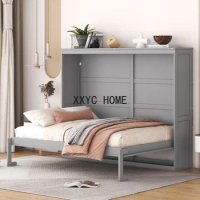 Full Size Murphy Bed Wall Bed,Folding bed,Hidden bed,Simple design Bed can be folded away into a cabinet,No Box Spring Needed