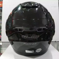 HELM NJS KAIROZ SOLID HITAM GLOSS ORIGINAL - Full Face - Single Visor Light Smoke - DD Ring - S M L 