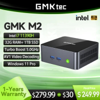 GMKtec GMK M2 Mini Pc Intel i7 11390H NUCBOX DDR4 NVME SSD Windows 11 Pro 16GB/32GB 512GB/1TB WiFi6 BT5.2 Gaming Computer Pc