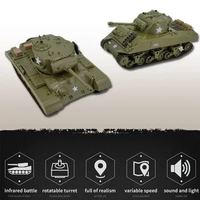 Henglong 1/30 Rc Tanks Sherman Vs Pershing Infrared Battle Tanks 2.4ghz Rc Battling Panzer Remote Control US Model Tank Kid Toys
