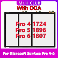 With OCA Touch For Surface Pro 4 pro4 1724 Touch Screen Front Glass Panel Replace For Microsoft Surface Pro 5 1896 Pro 6 1807
