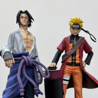 35cm Naruto Shippuden Sasuke with Curse Mark Scroll Sage Naruto Figure Model Decoration