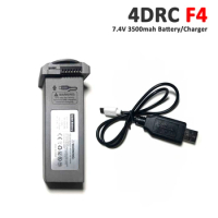 4DRC F4 Fast-F4 GPS Drone Original Spare Part 7.4V 3500mAh Battery USB Charger Cable 4D-F4 Quadcopter Replacement Accessory