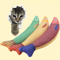 A LOVABLE  Cat Toys Funny Cat Linen Fish Self Fun Relieve Boredom Cat Toy Mint Fish Bite Resistant F