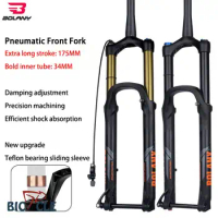 BOLANY Bike Suspension Fork Bicycle Rebound Adjustment Suspension 175mm Travel MTB Fork XC DH AM Down Hill Thru Axle Boost Fork