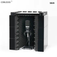 COBLOCKS Studio Recording Microphone Isolation Shield Desktop,High Density Absorbent Foam to Filter Vocal Acoustic Booth