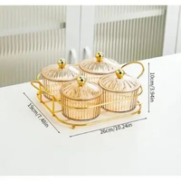 ZS - Toples Set 6/Nampan Mewah Tangki Segel Plastik Guci Makanan Kotak Penyimpanan Dapur Set 4 Tople