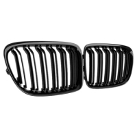 Glossy Black Front Bumper Dual Slat Front Kidney Grill Grille For-BMW X1 Series E84 SDrive XDrive