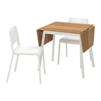 IKEA PS 2012/TEODORES 一桌二椅, 竹 白色/白色