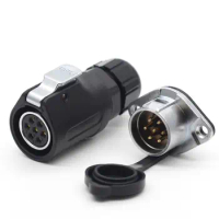 XHP20, 7Pin Waterproof Dust-Proof Aviation LED Light Power Cable Connector Male Socket Female Plug Cable For 3-12mm