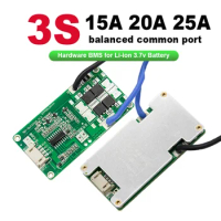 Lithium BMS Li-ion Battery Management System 3S 12V 15A 20A 25A Protect Board for NMC Cell Solar Lamp 12V Balanced Common Port