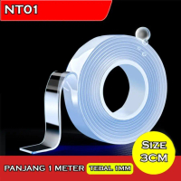 Nano Double Tape / Double Tape / Selotip Isolasi Bening Multifungsi - 1 MM Gel