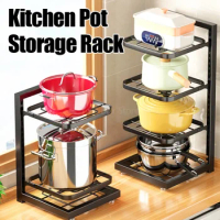 Multi-Layer Kitchen Sink Shelf Pot Rack Under Cabinet Storage Organizer Frying Pan Rice Cooker Holder Home Kitchen Supplies