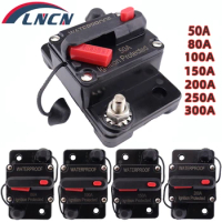 50-300 Amp Automotive Marine Circuit Breaker with Manual Reset Surface-Mount for Trolling Boat Motor Battery Thermal 12V-48V DC