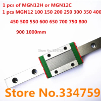 12mm Linear Guide MGN12 150mm 200mm 250mm 350mm 400mm 450mm 500mm 600mm 650mm 700mm 800mm 1000mm with MGN12H Kossel Mini
