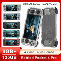 Retroid Pocket 4Pro Android Handheld Game Console 8G+128GB Handhelds Retro Player WiFi 6.0 BT 5.2 Retro Video Games Player