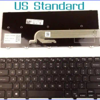 US English Version Keyboard for Dell Inspiron 14-3000 Series 3451 3458 Laptop No-Backlight With Frame Black