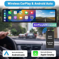 11.26" 4K 2160P Car Dvr Carplay Android Auto Dash Cam GPS WIFI BT FM Stream Rear View Mirror Dashcam Dvrs Camera Drive Recorder