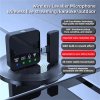 Portable Wireless Microphone Noise-Canceling Clip-On Microphone for Live Streaming&amp;video Recording Outdoors Interview Microphone