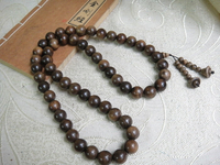 古金絲楠佛珠54粒18mm 溫潤如玉熒光琥珀色金絲楠念珠項鏈持珠