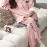 Warm Women's Pajamas Cotton Women Pajama Girl Pijama Stitch Cute Sleepwear for Sleeping Underwear Gift Female Sleeping set