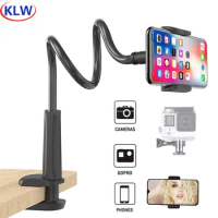 Flexible 360º Lazy Bed Desk Mobile Phone Holder Mount Clip Stand For iPhone Huawei Xiaomi 3.5-6.5 Inch Cellphone Desktop Bracket