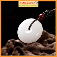 Mặt Dây Chuyền Đồng Điếu Đá Màu Trắng - Tặng Kèm Dây Đeo Và Hôp Đựng