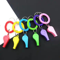 Whistle Set Sports Whistle Colorful Compact Referee Whistles with Stretchable Coil 6pcs Sport Whistles for Loud for Portability