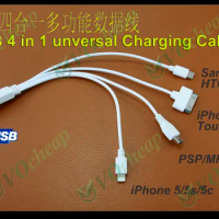 Universal Portable USB 4 in 1 Multi Charger Cable for iPhone 5 5S 5C 5SE 6 6 Plus 6s 6S+ 4s 4, iPad 4 3 2, iPad mini, iPad air