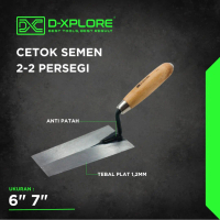 Cetok Semen Persegi 2-2 Plat Besi Tebal Gagang Kayu D-Xplore