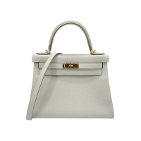 Hermes 愛馬仕 Kelly 28 Togo手提/肩背凱莉二用包(金釦/銀河灰)