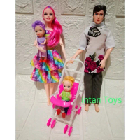 New 2pcs Boneka Pivotal+2pcs Boneka anak+1pcs stroller