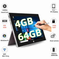 New 10.6 Inch Windows 10 Tablet 4GB RAM 64GB ROM 64-bit HDMI-Compatible 1920 x 1080 IPS Micro USB 6600mAh Fast Charging Tablets
