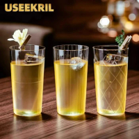 Japanese Style Engraved Cocktail Glasses Cup Simple Engraved Glass Colin Cups Long Drink Cup Highball Cup Home Bar Accessories