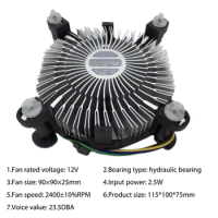 1PCS CPU Cooling Fan Radiator Heatsink CPU Cooler Hydraulic Bearing 2400 RPM for Intel LGA 775 1150 1155 1156 1151