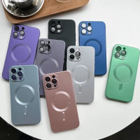 Electroplated With Protection Lens Film Magnetic Soft Case For Apple IPhone 11 12 13 14 15 Pro Max Plus Wireless Charge Cover