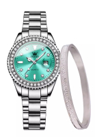 OLEVS Olevs Crystallize Women Stainless Quart Watch &amp; Jewellery Set