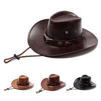 1 keping lelaki luaran cowgirl jazz cap sombreroombrero hombre unisex vintage faux kulit koboi barat