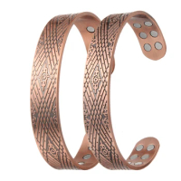 Viking Pure Copper Bracelets Men Adjustable Cuff Energy Magnetic Bangles Benefits Wristband Hard Health Man Jewelry Knot Metal